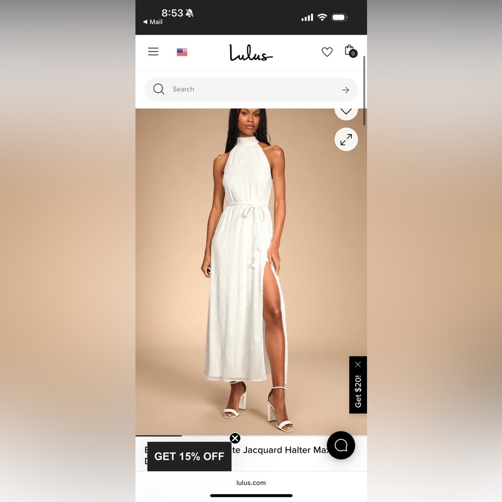 Lulus White Halter Maxi Dress